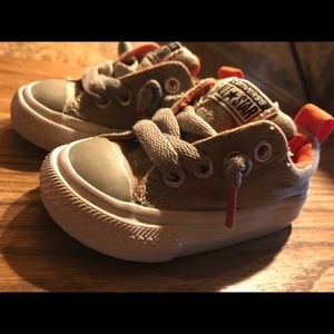 Converse sneakers tan & orange infant size 3